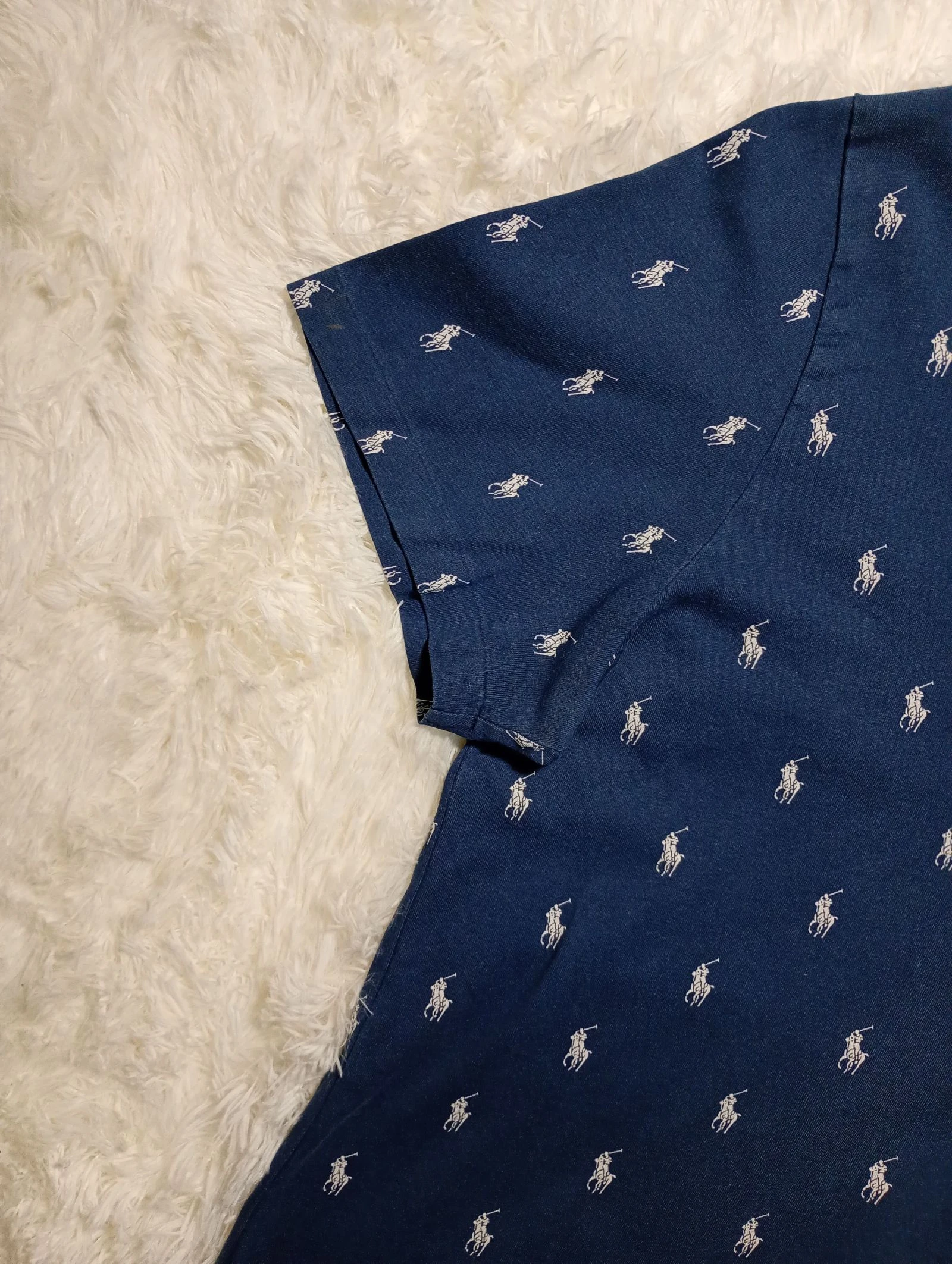 Ralph Lauren Navy Allover Pony Print Tee - Size L – photo 3